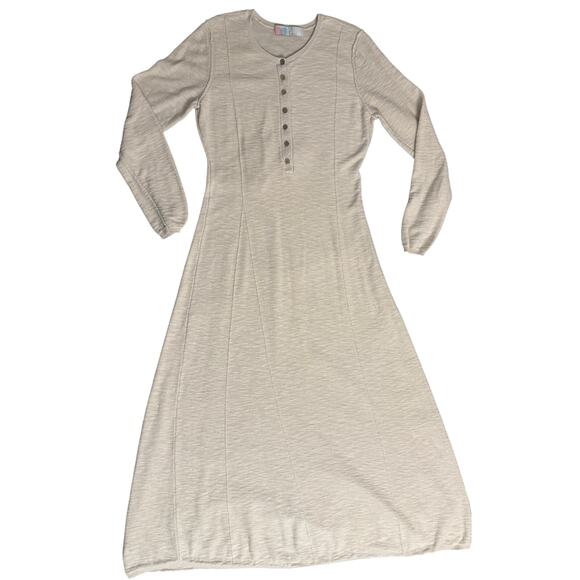 Free People Beach - Cream Miles of Henley Maxi Dress Natural Sweater, Medium - Picture 7 of 7
